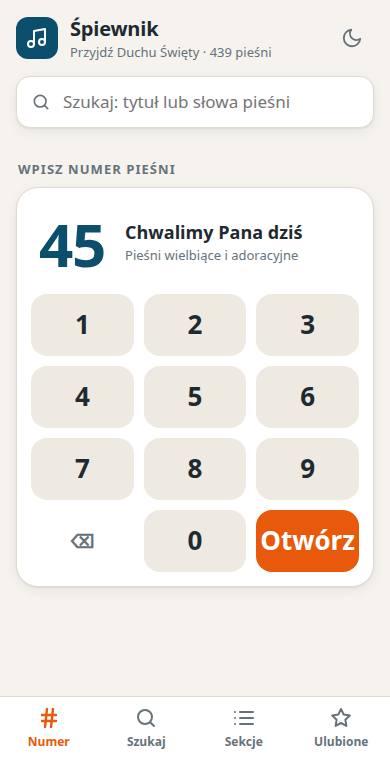 Zakładka Numer z klawiaturą
